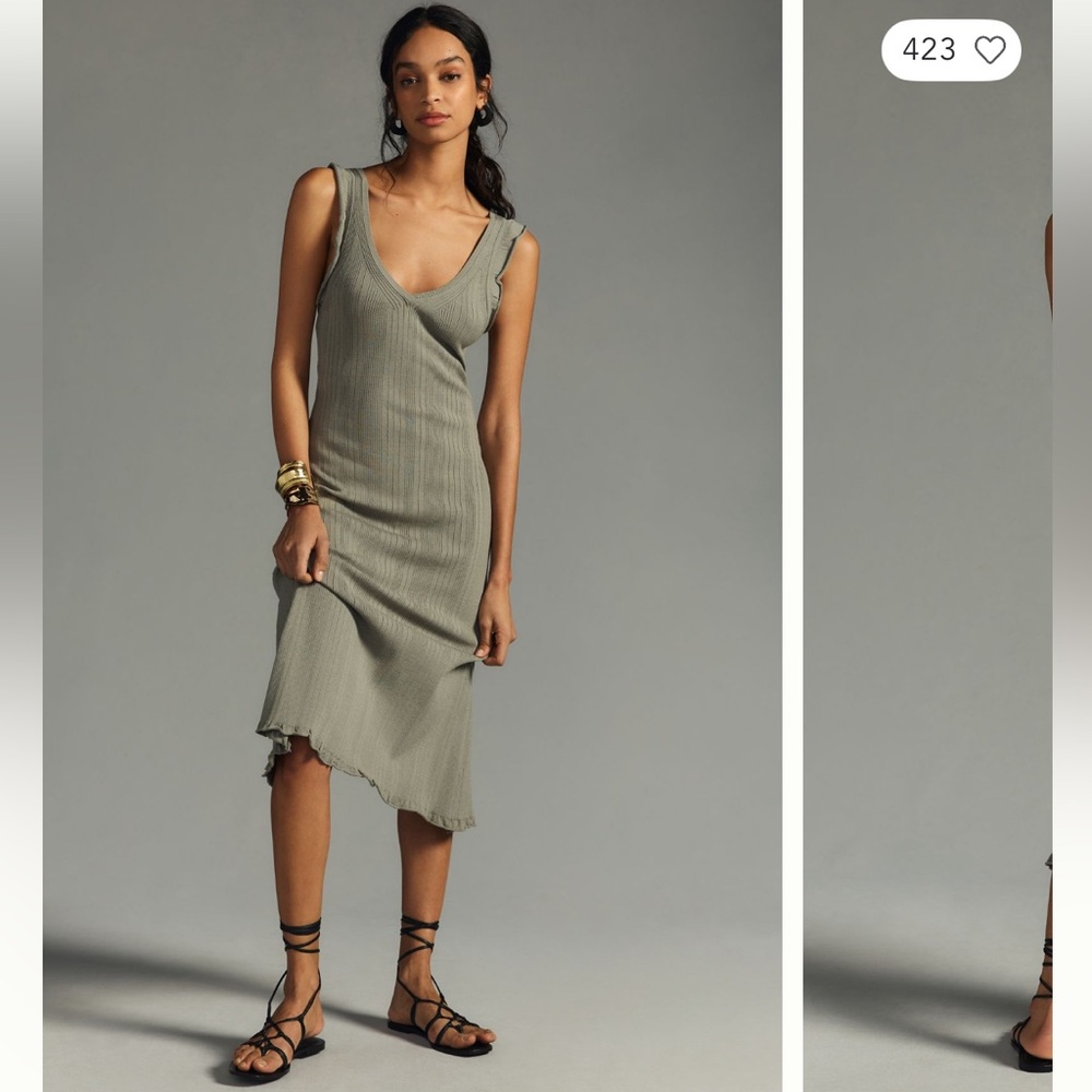 Anthropologie Daily Practice Sage Maxi Dress Soft Stretchy Fabric